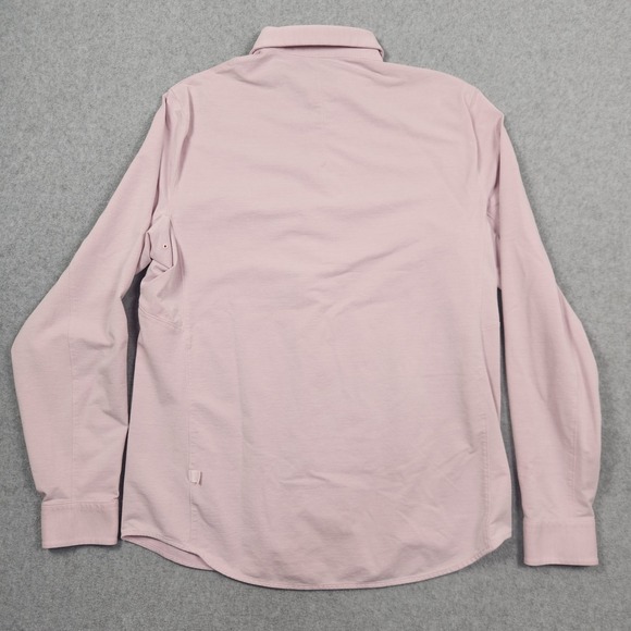 Lululemon Commission Shirt Mens Medium Button Front Pink Long Sleeve Stretch - Picture 3 of 11